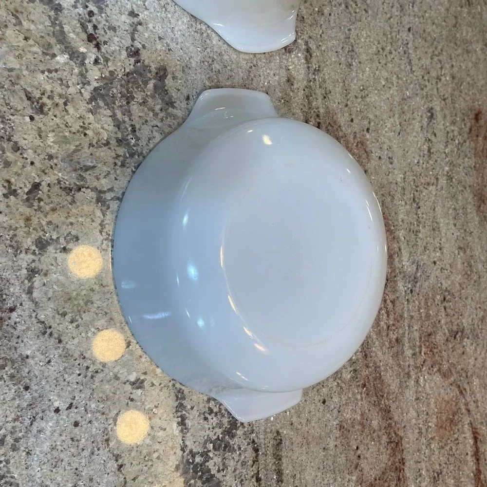 Vintage CorningWare Blue Cornflower Casserole Set - 2 Piece White Oval Dishes